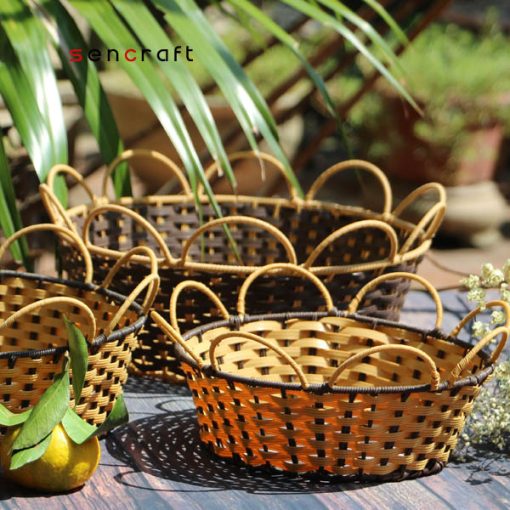 woven plastic string basket