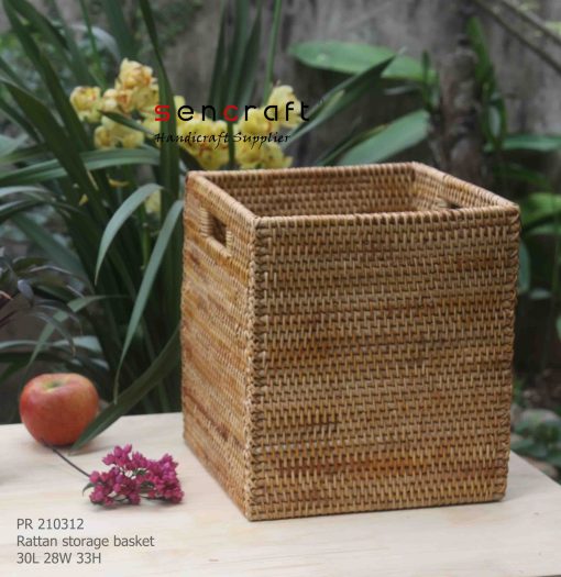 Rattan storage basket